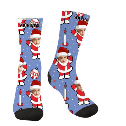 Picture of Custom Face Socks - Custom Photo Socks - Custom Santa Socks