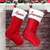 Picture of Personalized Embroidered Christmas Stocking - Custom Family Christmas Velvet Santa Hat with Names - Family gift