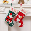 Picture of Custom Velvet Christmas Stocking with Santa Figure - Personalized Embroidery Christmas Stocking - Christmas Gift