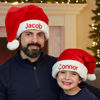 Picture of Custom Velvet Santa Hat with Name - Personalized Embroidered Family Christmas Hat - Xmas Gift