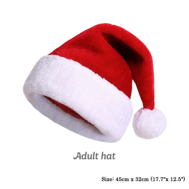 Picture of Custom Velvet Santa Hat with Name - Personalized Embroidered Family Christmas Hat - Xmas Gift