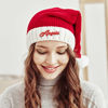 Picture of Custom Knitted Santa Hat with Name - Personalized Embroidered Family Christmas Hat - Xmas Gift