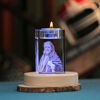 Picture of Custom 3D Photo Crystal Candle Holder - Personalized Crystal Candle Holder with Photo and Text