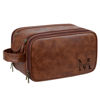 Picture of Custom Leather Toiletry Bag - Personalized Groomsmen Gifts - Travel Bag For Men