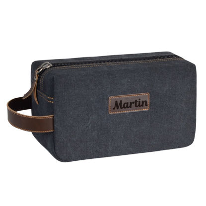 Picture of Men's Custom Canvas Toiletry Bag - Personalized Groomsmen Gifts - Travel Bag For Men