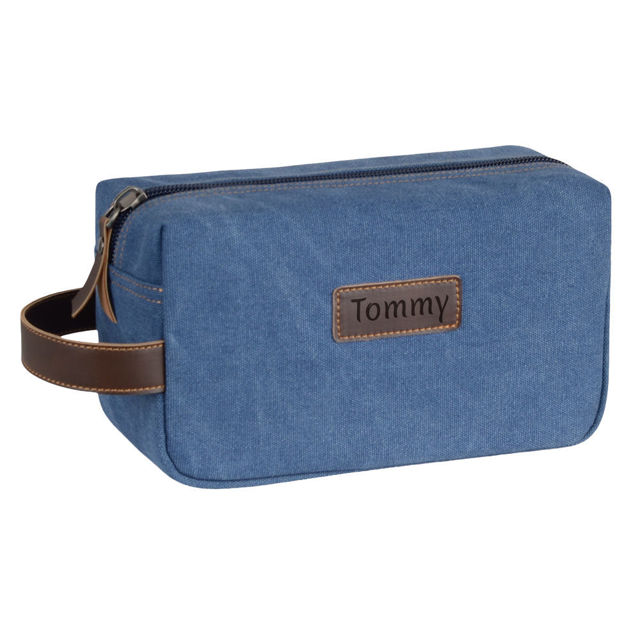 Picture of Men's Custom Canvas Toiletry Bag - Personalized Groomsmen Gifts - Travel Bag For Men