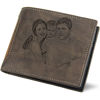 Picture of Custom Engraved Trifold Wallet - Personalized Photo Wallet for Men - Christmas, Birthday or Father's day Gift