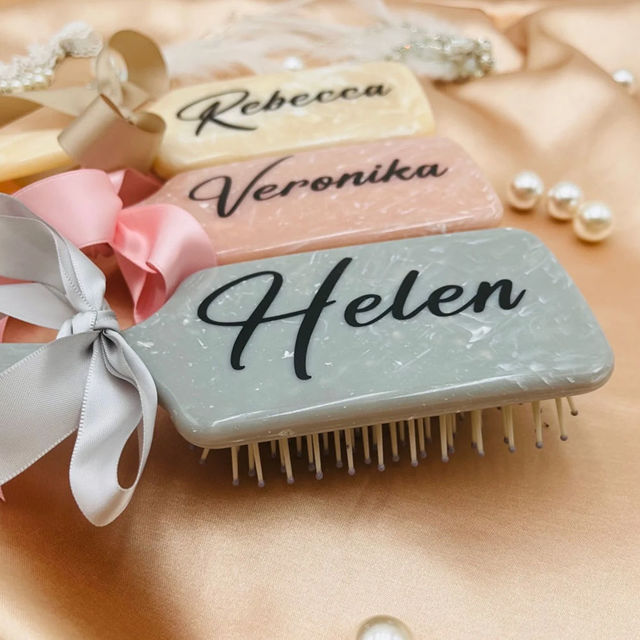 Picture of Personalized airbag hair brush - Custom Bridesmaid Hair Brushes - Bridal shower favors