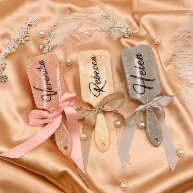 Picture of Personalized airbag hair brush - Custom Bridesmaid Hair Brushes - Bridal shower favors