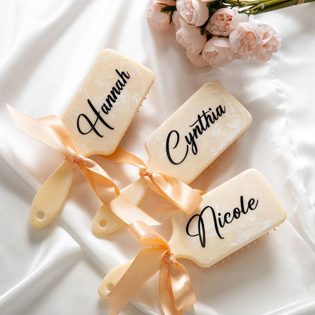 Picture of Personalized airbag hair brush - Custom Bridesmaid Hair Brushes - Bridal shower favors