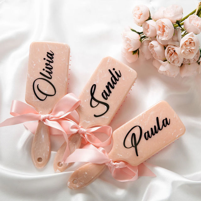 Picture of Personalized airbag hair brush - Custom Bridesmaid Hair Brushes - Bridal shower favors