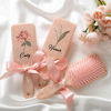 Picture of Personalized Birth Flower Airbag Hair Brush - Custom Bridesmaid Hair Brushes