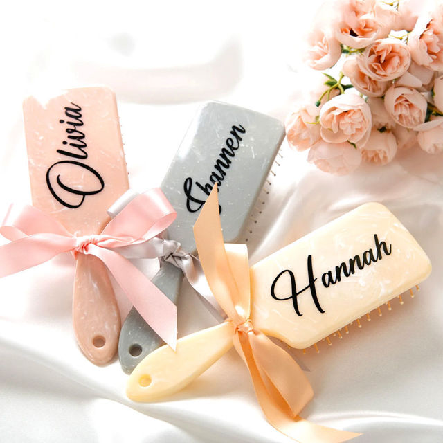 Picture of Personalized airbag hair brush - Custom Bridesmaid Hair Brushes - Bridal shower favors