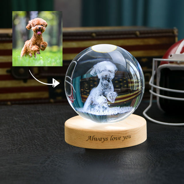 Picture of 3D Laser Crystal Ball - Laser Etched Photo in a Ball  Memory Gifts For Dad Mom Children Parents