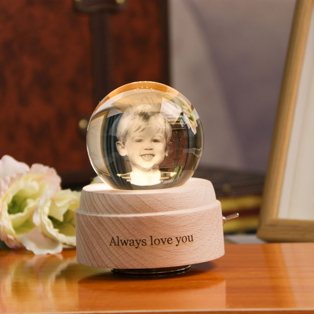 Picture of 3D Laser Crystal Ball - Laser Etched Photo in a Ball  Memory Gifts For Dad Mom Children Parents