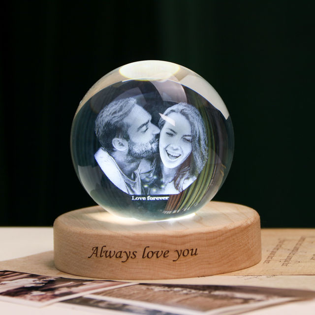 Picture of 3D Laser Crystal Ball - Laser Etched Photo in a Ball  Memory Gifts For Dad Mom Children Parents