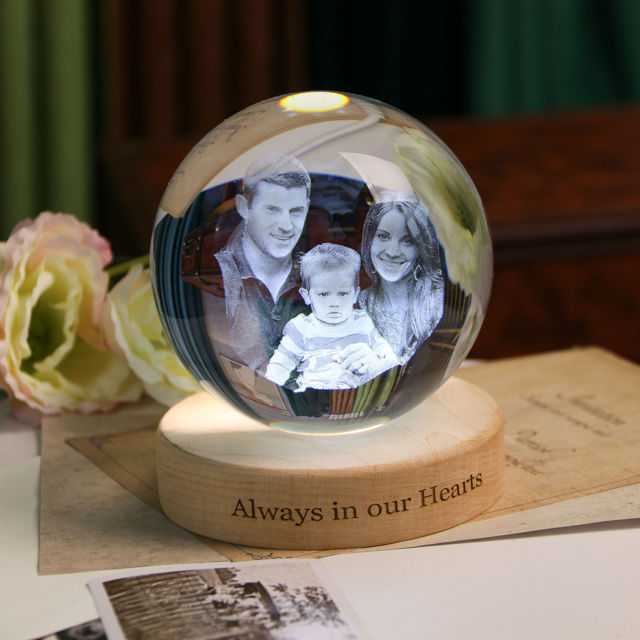 Picture of 3D Laser Crystal Ball - Laser Etched Photo in a Ball  Memory Gifts For Dad Mom Children Parents