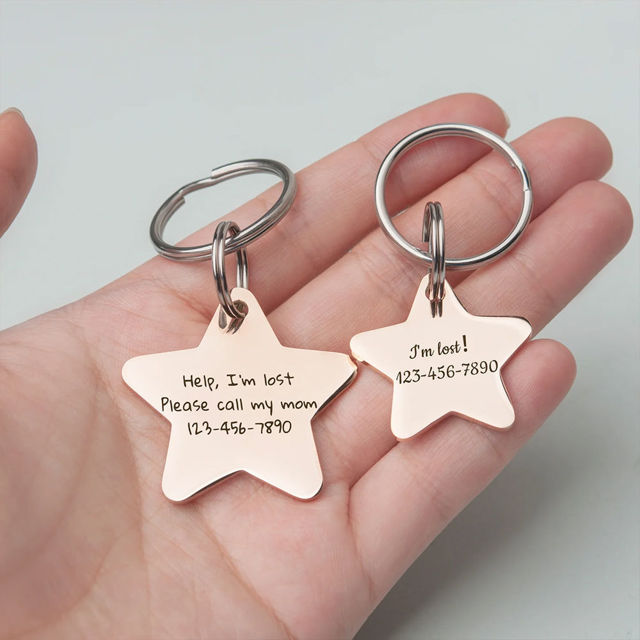 Picture of Personalized Star Tag For Pets  With Telephone Number