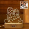 Picture of Custom Sketch Photo Night Light w/ Personalized Photo as Best Anniversary, Valentine's Day or Christmas Gift