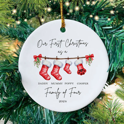 Picture of Family Ceramics Christmas Tree Ornaments - Custom Christmas Tree Photo Ornament - Xmas Home Decor