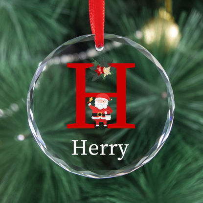 Picture of Custom Christmas Tree Crystal Ornaments with Letter - Custom Christmas Tree Ornament - Best Christmas Gift for Family