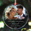 Picture of Couple Christmas Tree Crystal Ornaments with Photo - Custom Christmas Tree Ornament - Xmas Home Decor