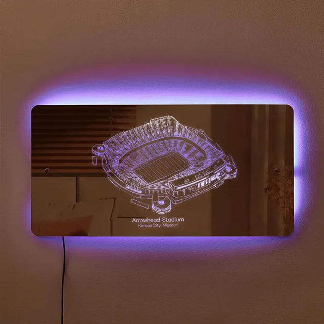 Picture of Arrowhead Stadium Mirror Light - Gifts For Sports Lovers - Kansas City Chiefs