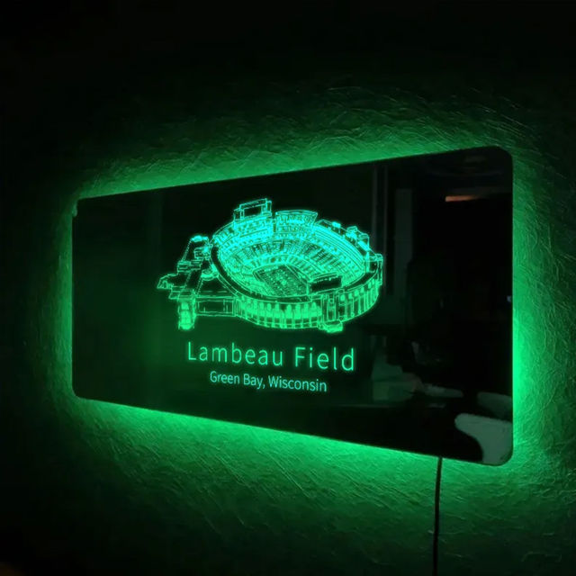 Picture of Lambeau Field Stadium Mirror Light - Gifts For Sports Lovers and Green Bay Packers