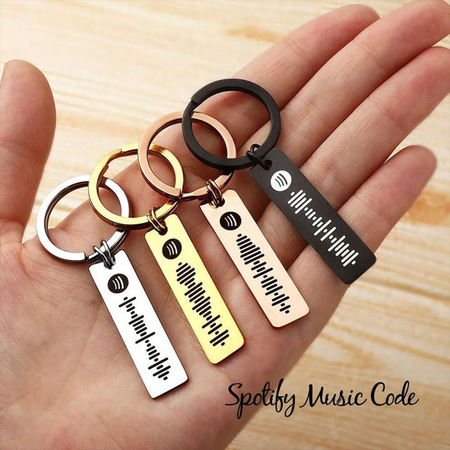 Picture of Custom Spotify Music Plaques Code Music Keychain - Stainless Steel keyring Gift For Her