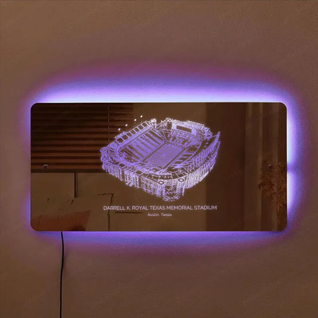 Picture of Darrell K Royal-Texas Memorial Stadium Mirror Light - Gifts For Sports Lovers