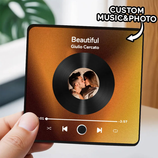 Picture of Customized Music Photo Fridge Magnet - Personalised Spotify Plaque Magnet - Music Fridge Magnet