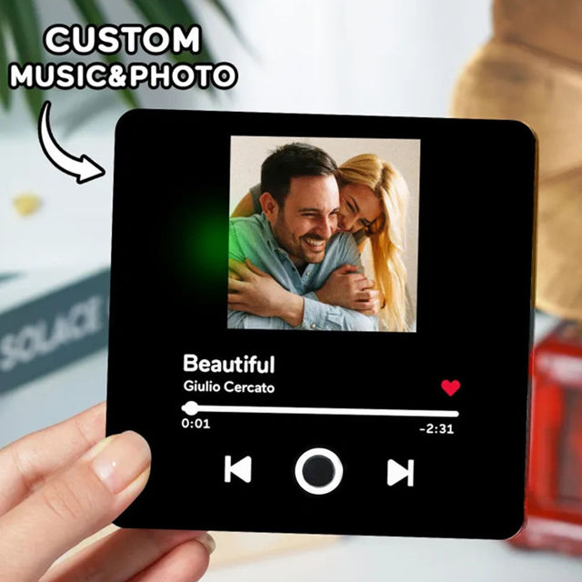 Picture of Custom Music Photo Fridge Magnet - Personalised Spotify Plaque Magnet - Music Fridge Magnet