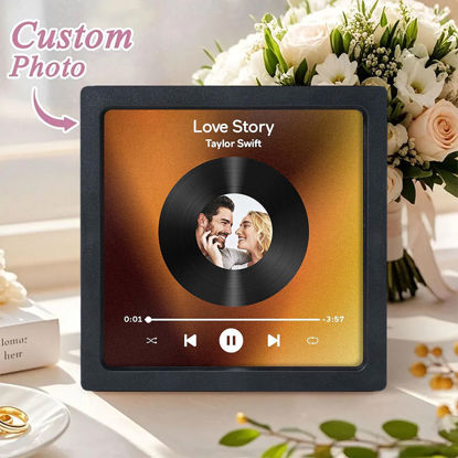 Picture of Framed Custom Music Photo Fridge Magnet - Personalised Spotify Plaque Magnet - Music Fridge Magnet