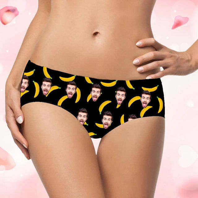 Picture of Custom Photo Panties - Women's Sexy Panties, Boyfriend Face - Banana