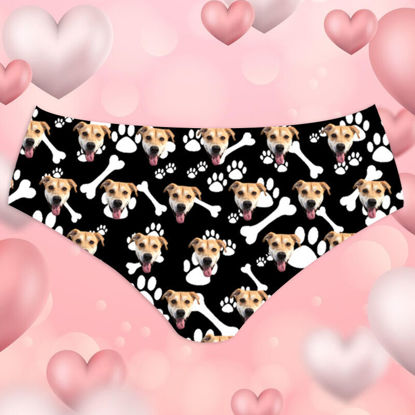 Picture of Custom photo panties - Custom women's panties - Dog paws and bones