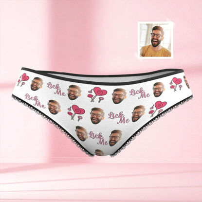 Picture of Custom Face Women's Panties Lick Me Naughty Romantic Gift