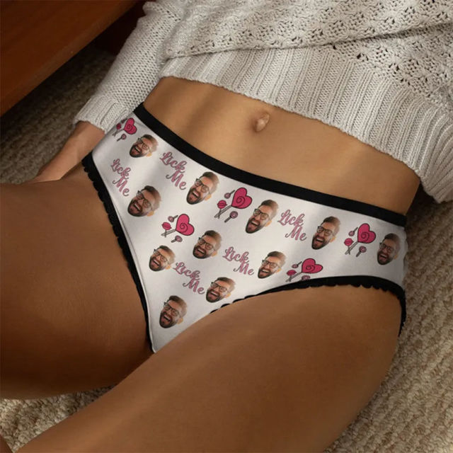 Picture of Custom Face Women's Panties Lick Me Naughty Romantic Gift