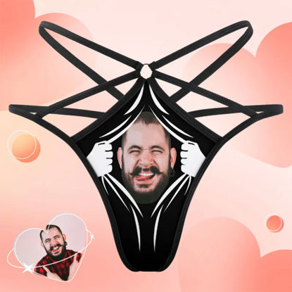 Picture of Custom Face Thong Personalized Face Tear Sexy Funny Women's Thongs