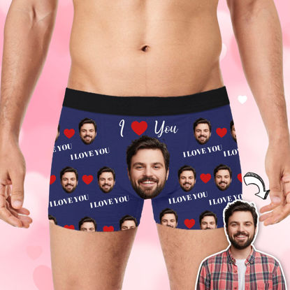 Picture of Custom Photo Boxer Briefs - Custom Big Face Boxer Briefs - I Love You