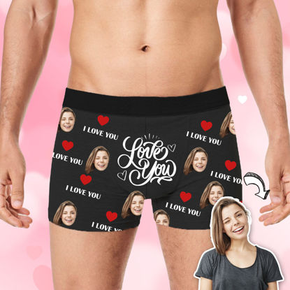 Picture of Custom Photo Boxer Briefs - Custom Big Face Boxer Briefs - Love You