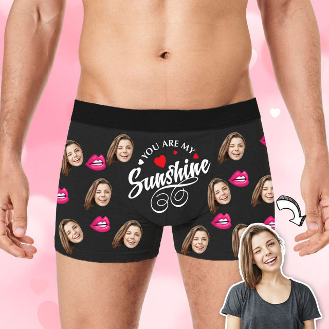 Picture of Custom Photo Boxer Briefs - Custom Big Face Boxer Briefs - You are My Sunshine