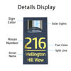 Picture of Custom Black Mirror house sign with solar light - 3D Laser Acrylic Number Door Signs Plaque - LED Lit Numbers