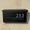 Picture of Custom Black House Sign with Solar Light - Laser Acrylic Number Door Signs - LED Lit Numbers