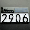 Picture of Custom Black House Sign with Solar Light - Lasered Acrylic Number Door Signs - LED Lit Numbers