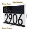 Picture of Custom Black House Sign with Solar Light - Lasered Acrylic Number Door Signs - LED Lit Numbers