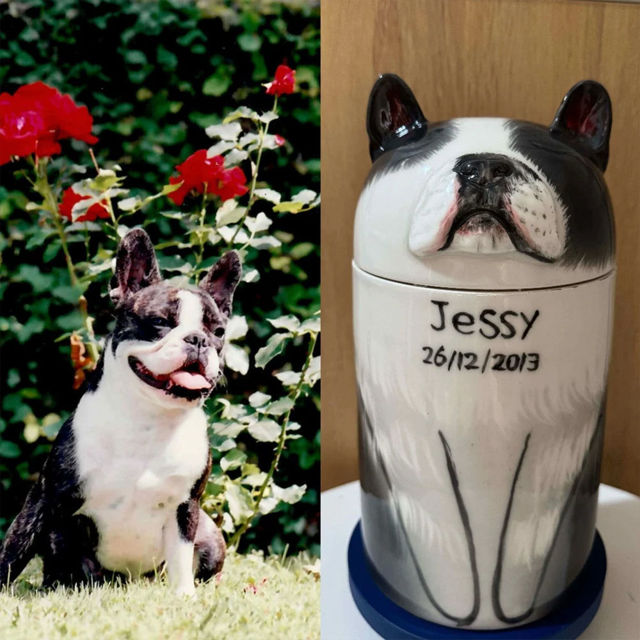 Picture of Custom Handmade Dog Ceramic Urn - Personalised Pet Urn - Pet Ornaments