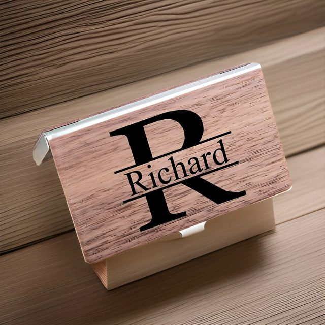 Picture of Custom Business Card Boxes - Personalized Business Card Holder Boxes Custom Engraving, Office Gift Ideas, Custom Business Gifts, Corporate Gifts