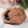 Picture of Custom Wedding Wooden Ring Box - Custom Ring Boxes - Personalized Wooden Ring Box, Hexagonal