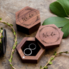 Picture of Custom Wedding Wooden Ring Box - Custom Ring Boxes - Personalized Wooden Ring Box, Hexagonal