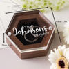 Picture of Personalized Wedding Ring Box - Ring Box with Acrylic Lid and Wooden Base - Custom Engraved Ring Box